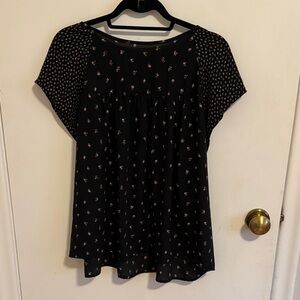 GAP Black and Pink Floral Blouse